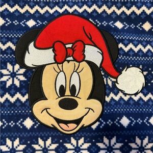 Disney Women’s Christmas Blue Sweater with Minnie Mouse Design